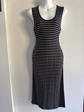 Ripe Black & Gold Striped Midi Tank Dress